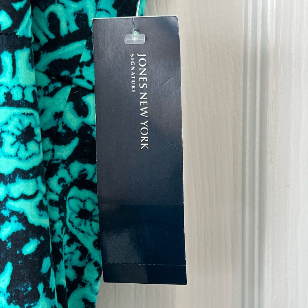 Jones New York Teal and Black Paisley Midi Dress - Picture 5 of 7